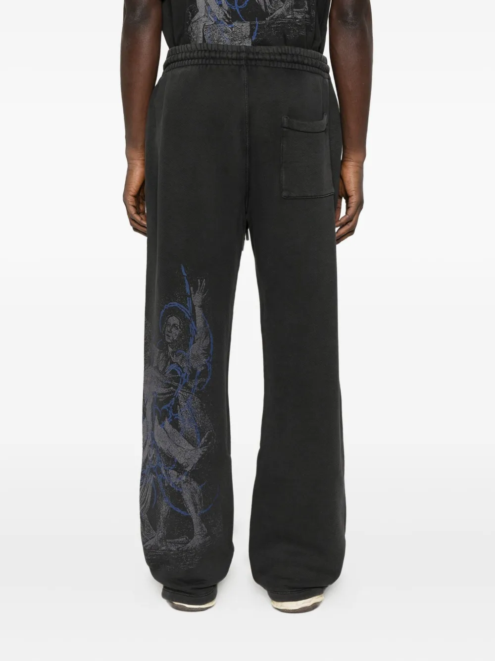 Off-white Graphic Print Sweatpants Side Pockets In Black
