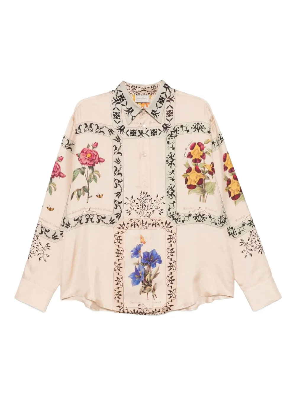 Pierre-louis Mascia Aloegots Floral-print Shirt In Neutral