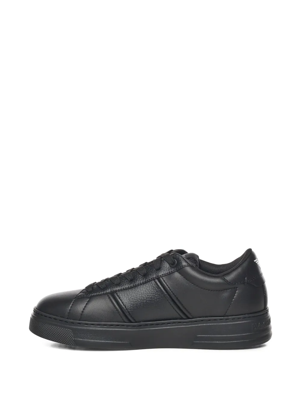 Emporio Armani leather lace-up sneakers Black