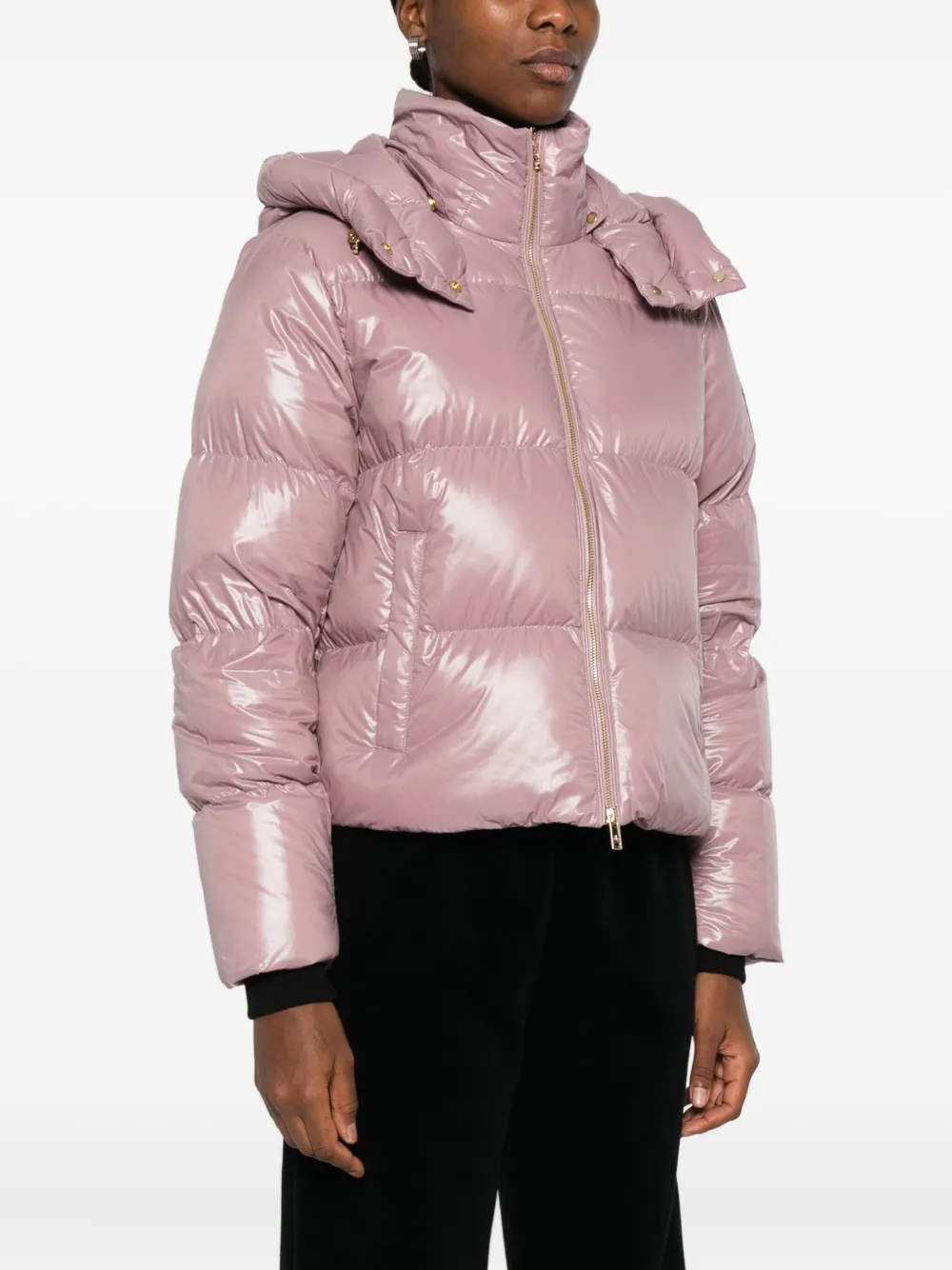 Moose Knuckles Hooded Puffer Jacket In Pink