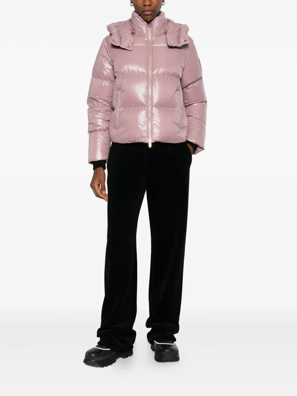 Moose Knuckles Hooded Puffer Jacket In Pink
