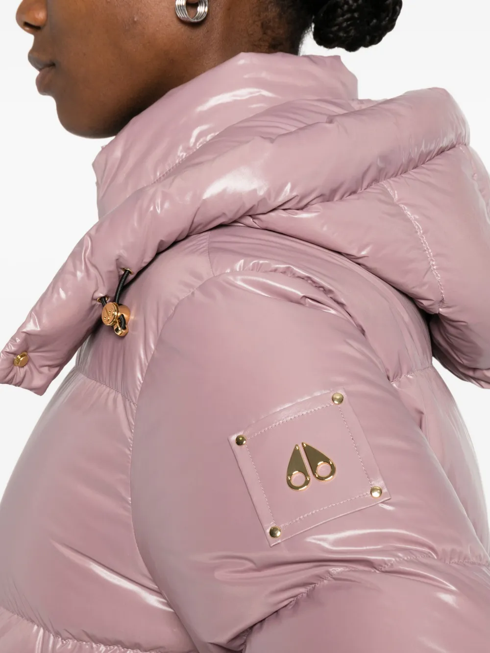 Moose Knuckles Hooded Puffer Jacket In Pink