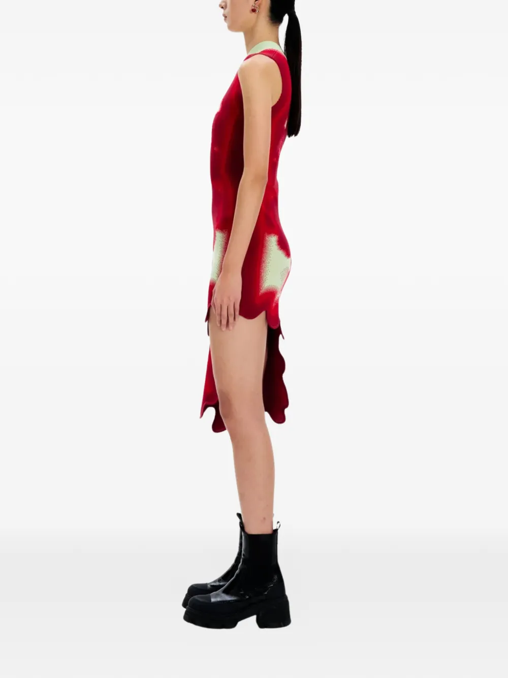 PH5 Midi-jurk met tie-dye print Rood