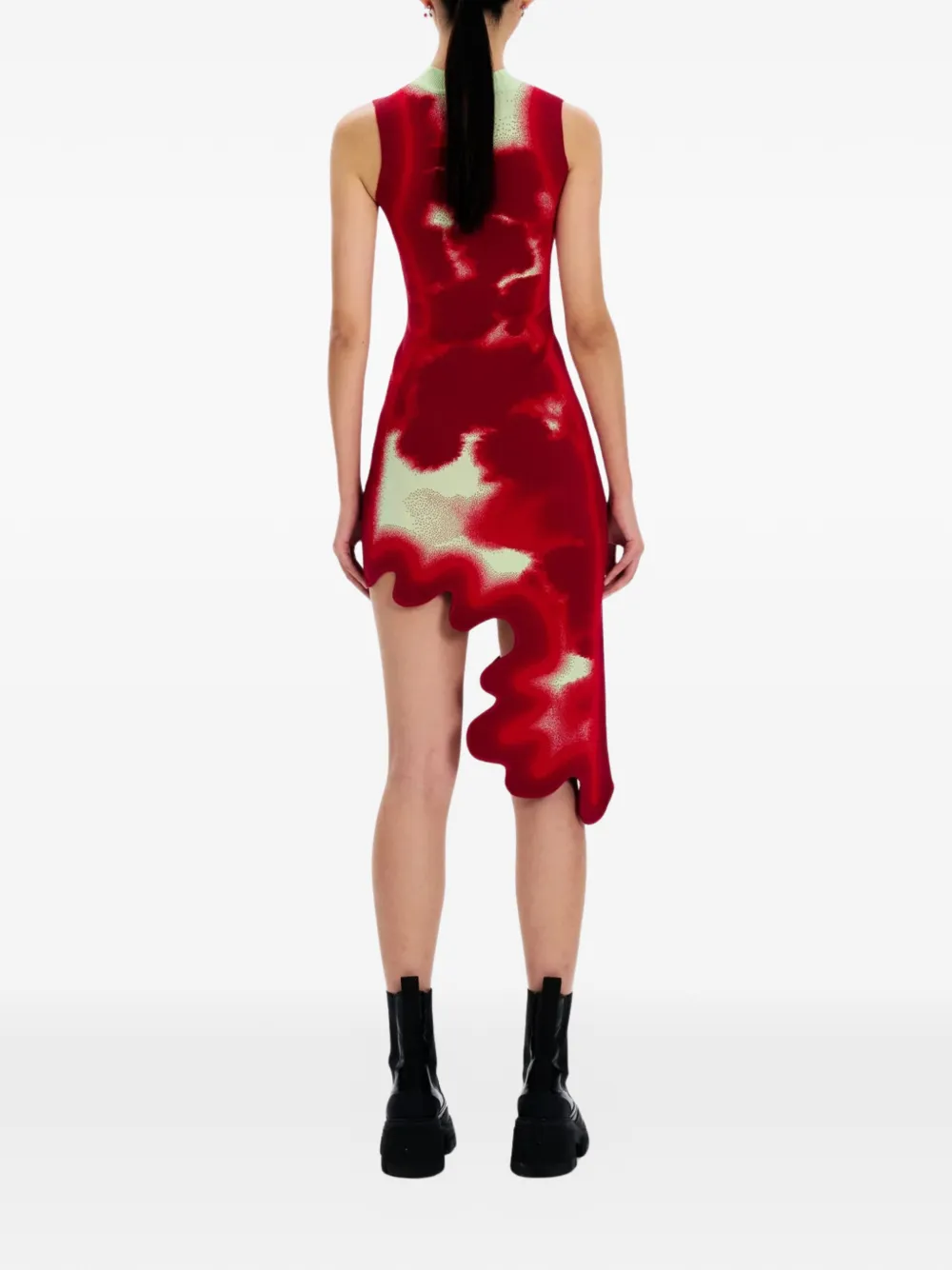 PH5 Midi-jurk met tie-dye print Rood