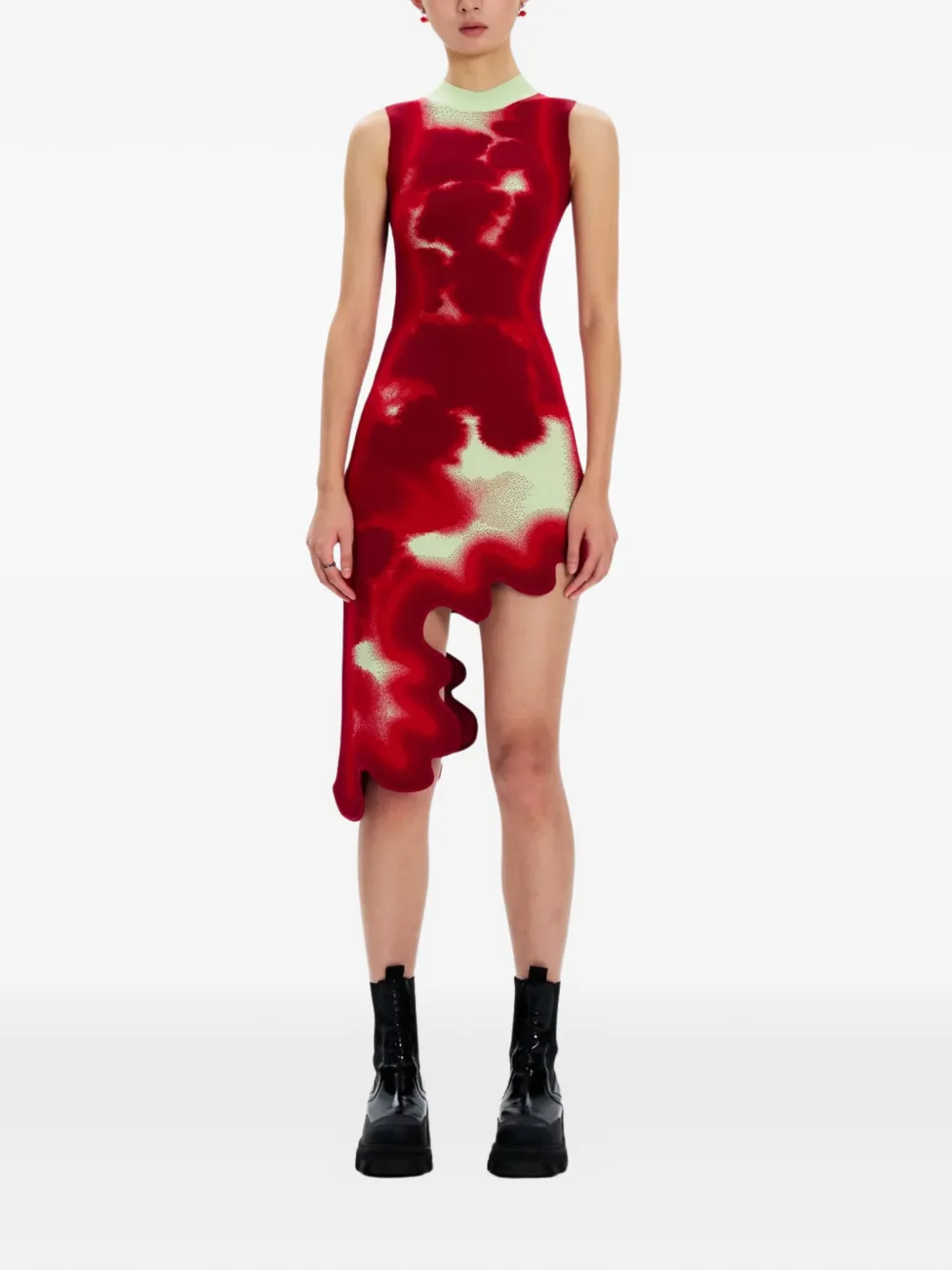 PH5 Midi-jurk met tie-dye print Rood