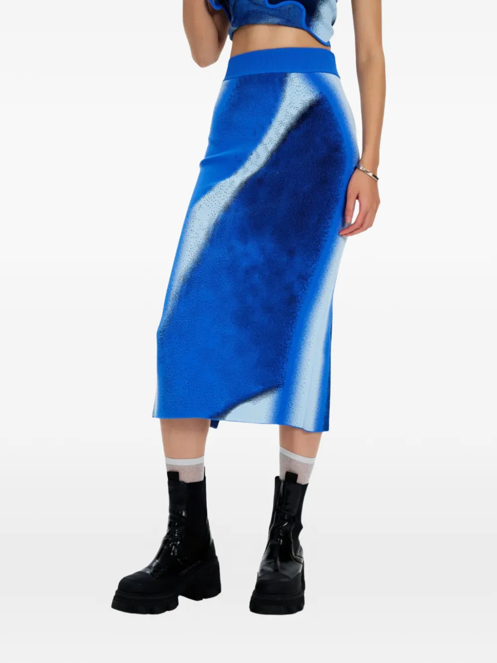 PH5 Midi-rok met elastische tailleband Blauw