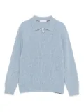 Brunello Cucinelli Kids ribbed zip-up top - Blue