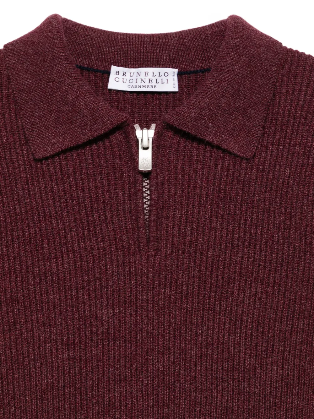 Brunello Cucinelli Kids Geribbelde trui met rits Rood