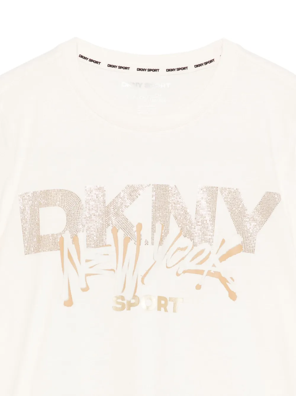 DKNY T-shirt met logoprint Beige