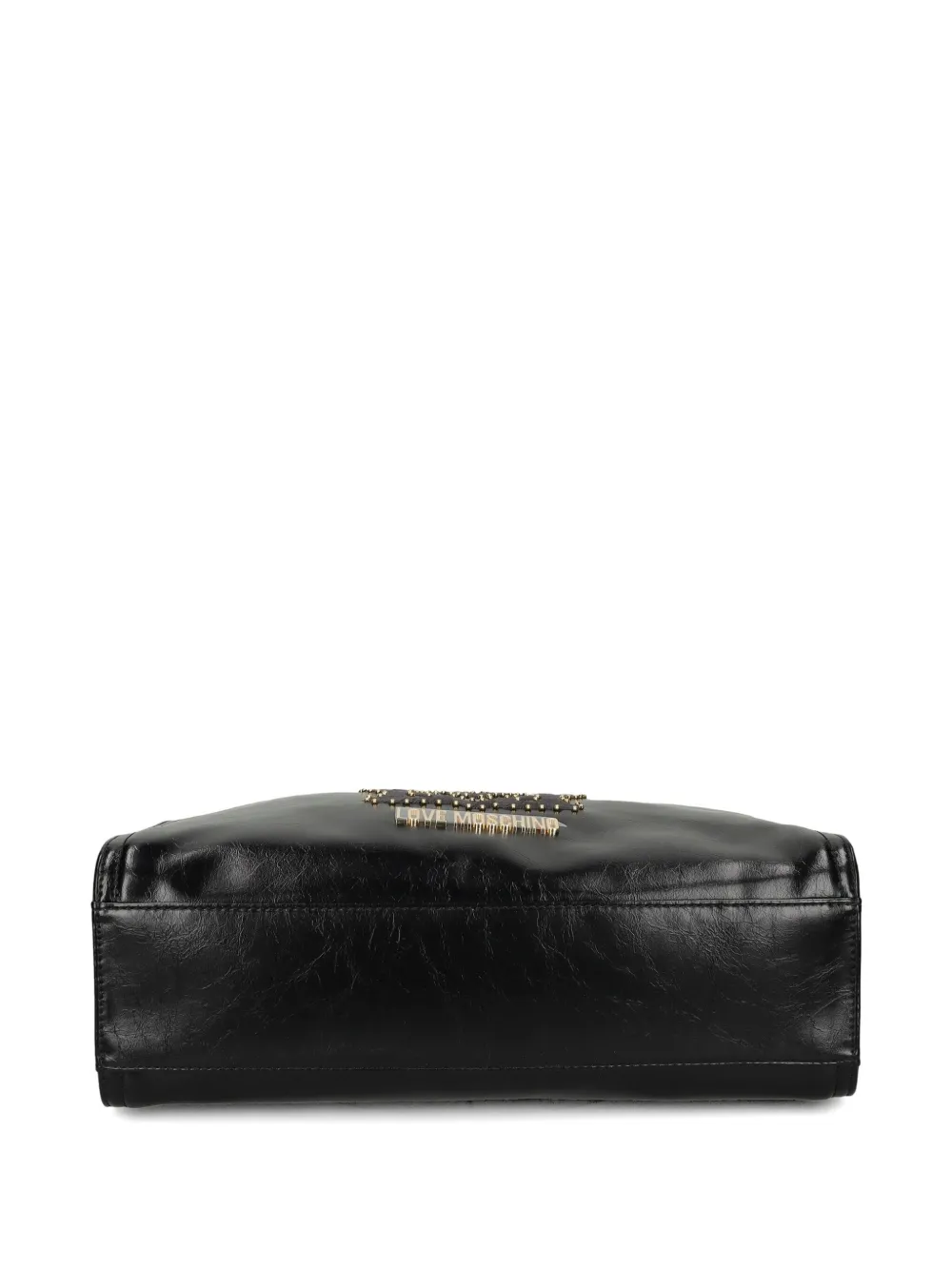 Love Moschino Schoudertas met logoplakkaat en studs - Zwart