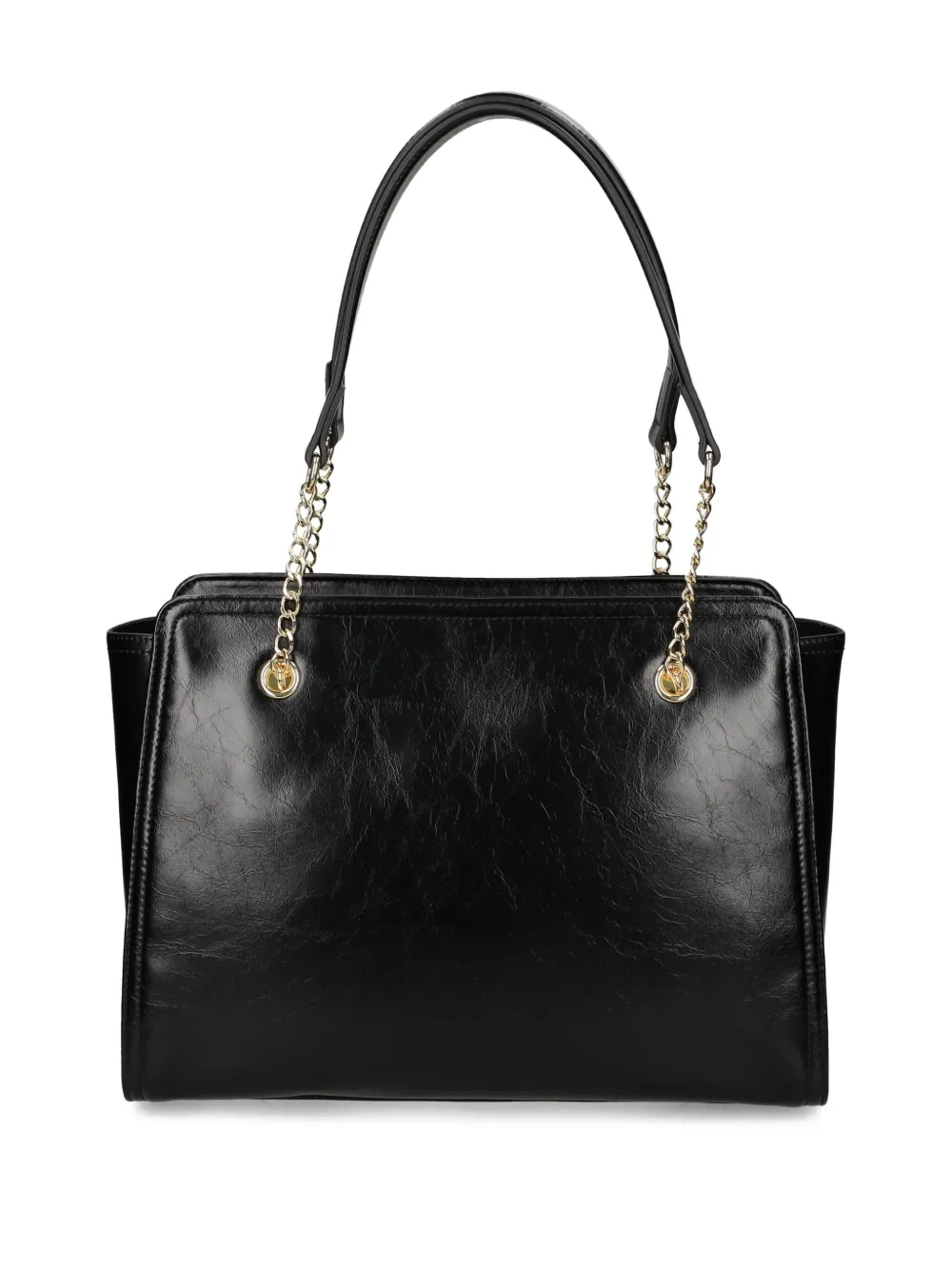 Love Moschino Logo-plaque Studded Shoulder Bag In Black