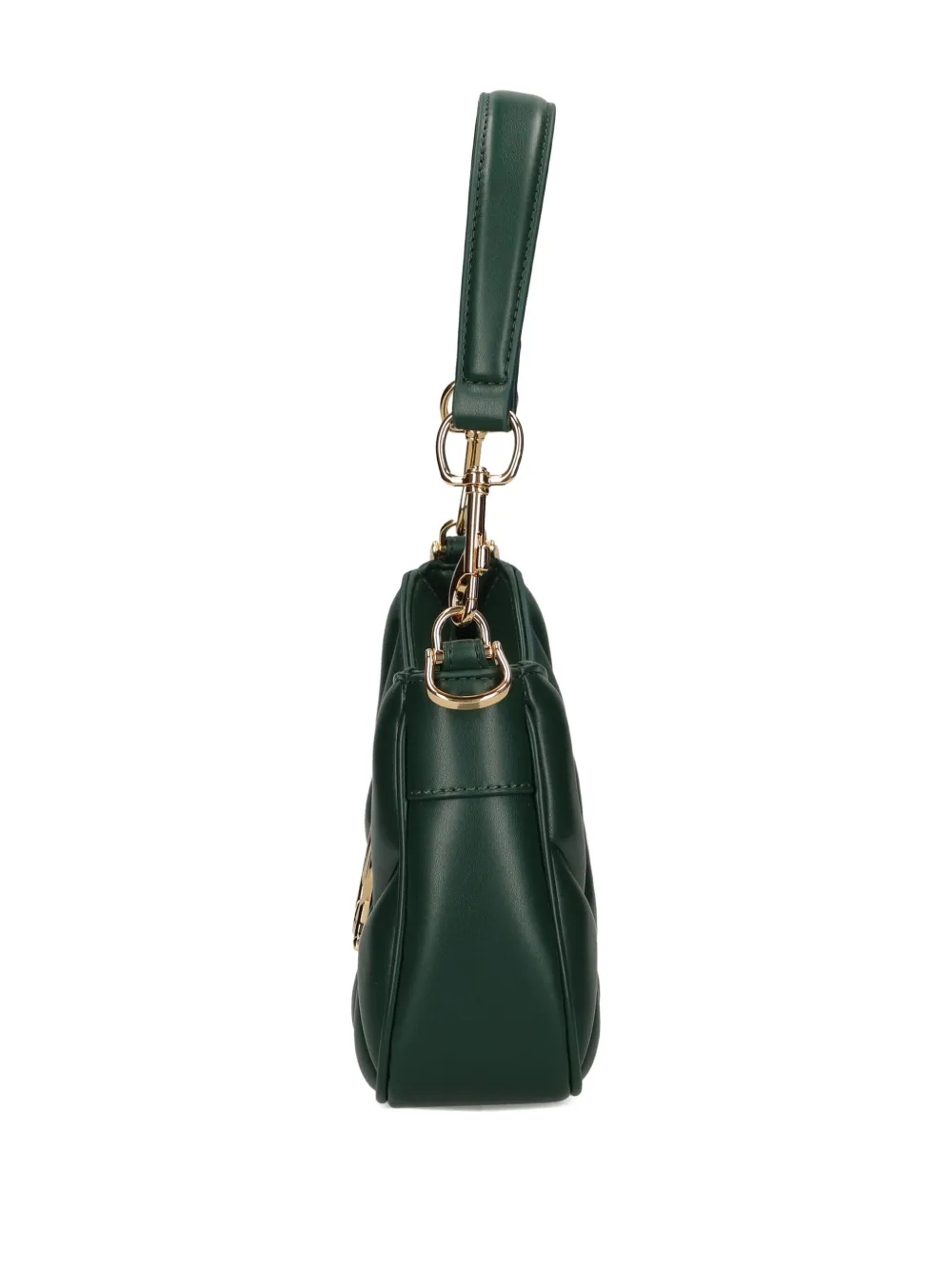 Love Moschino Quilted Logo-plaque Shoulder Bag In Green