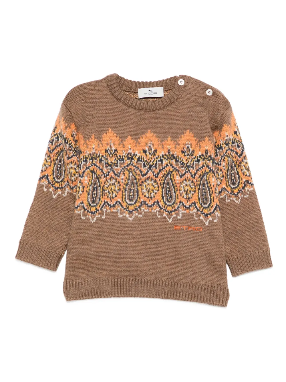 ETRO KIDS paisley-pattern crew-neck sweater | Brown | Image 1