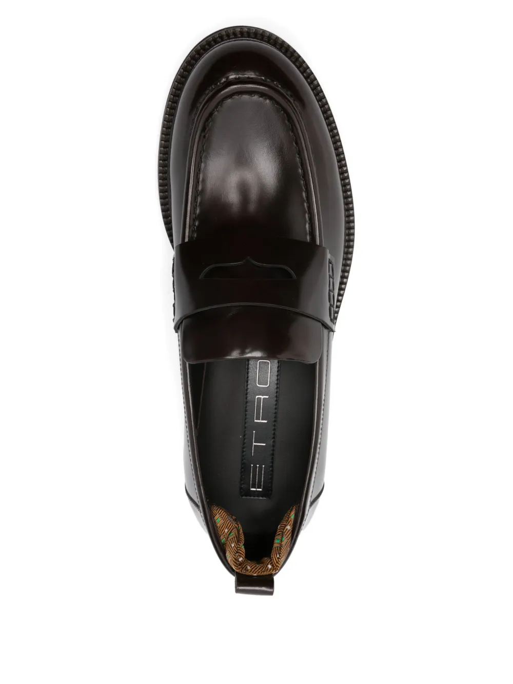 ETRO leather penny loafers Brown