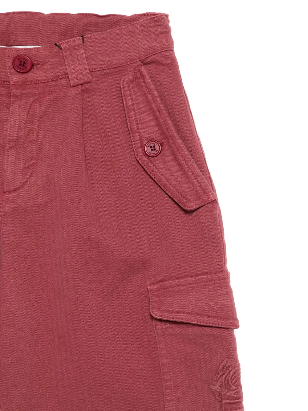Etro Embroidered Cargo Trousers In Red
