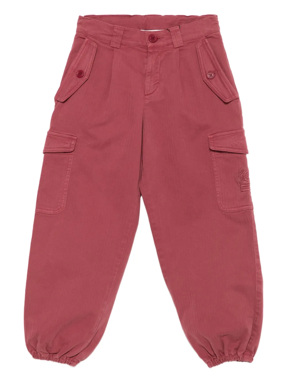 Etro Embroidered Cargo Trousers In Red