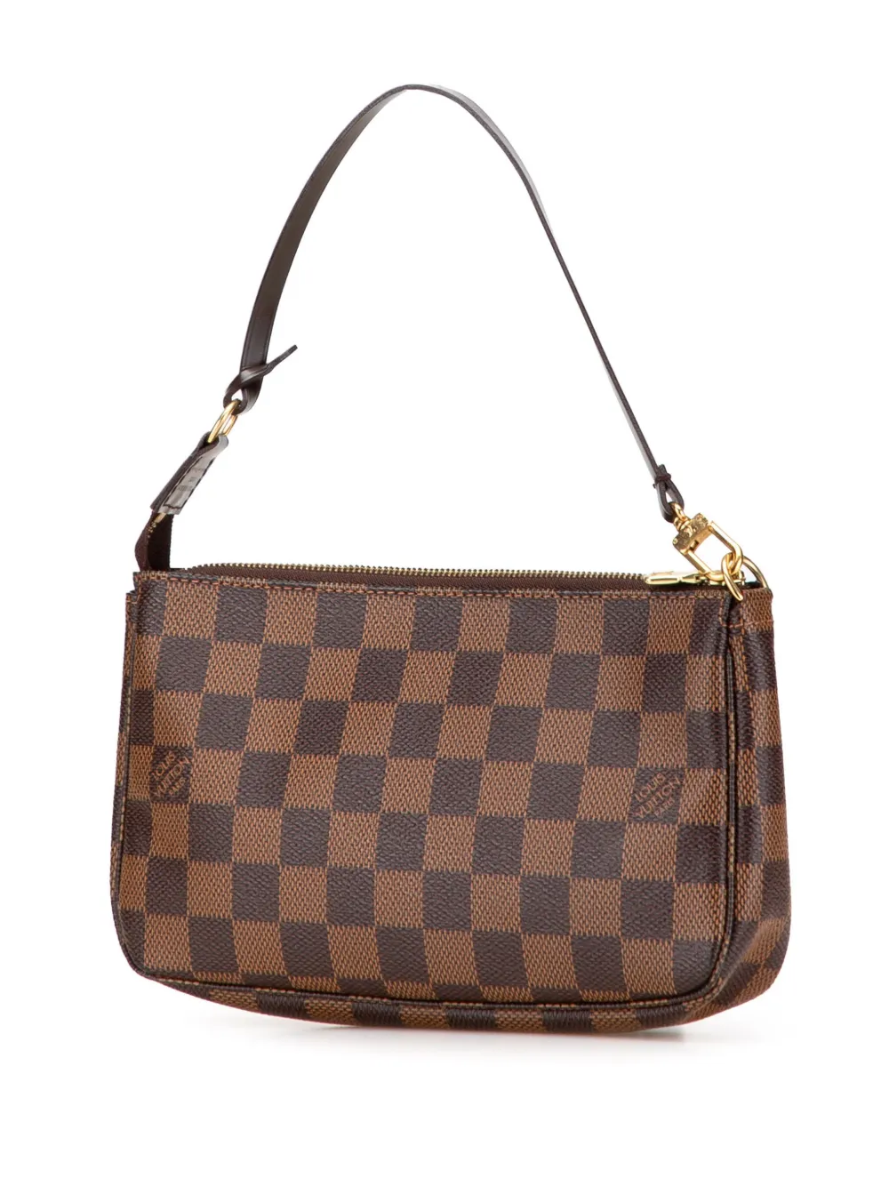 Pre-owned Louis Vuitton 2011 Damier Ebene Pochette Accessoires Shoulder Bag In Brown