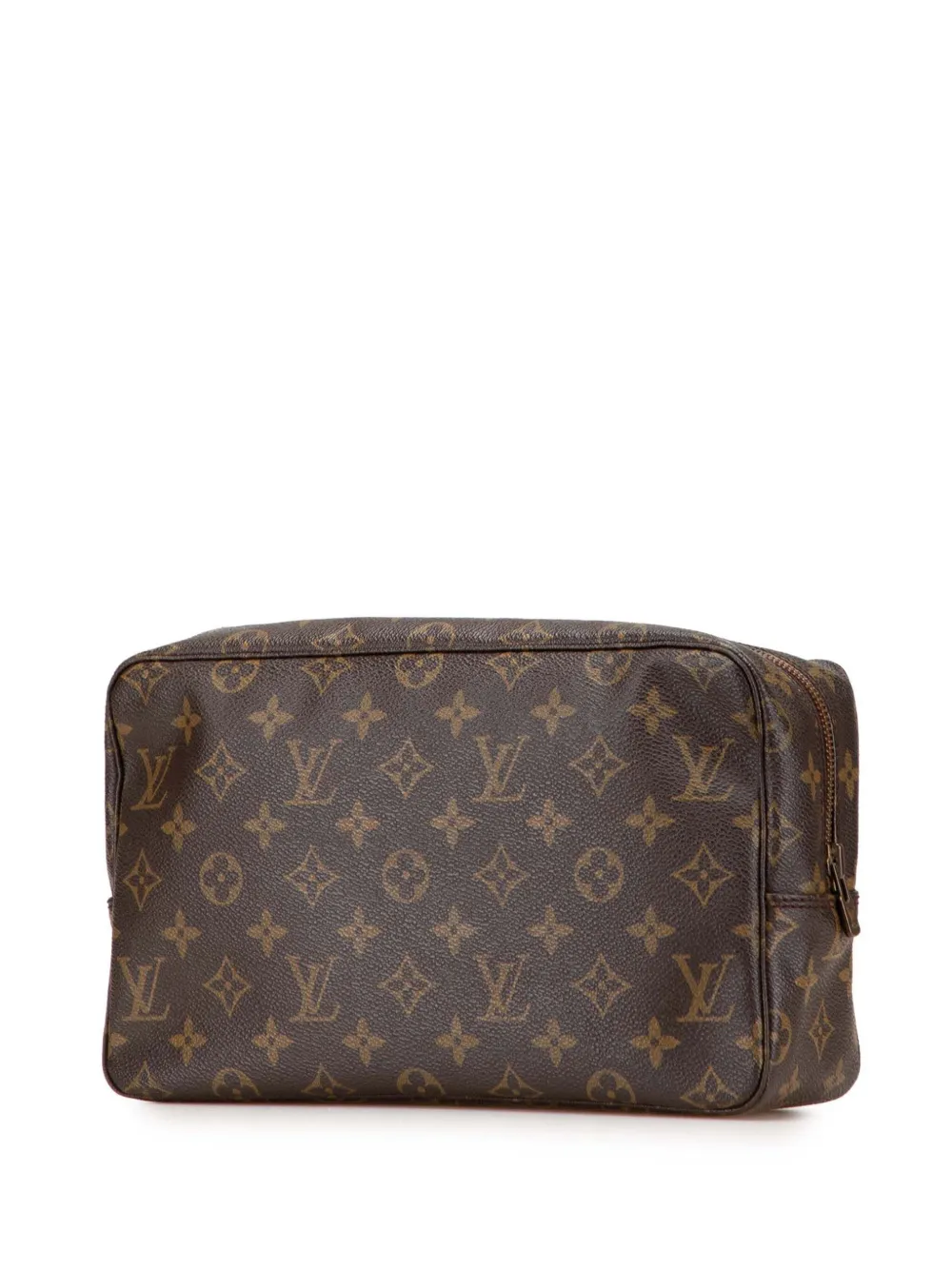 Pre-owned Louis Vuitton 1986 Monogram Trousse Toilette 28 Clutch Bag In Brown