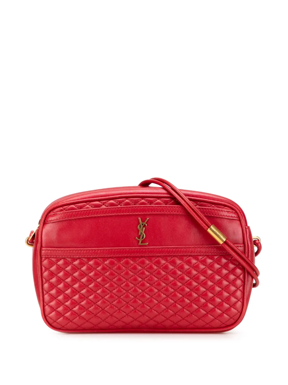 Saint Laurent Pre-Owned 2020 Quilted Lambskin Victoire Camera Bag crossbody bag | Red | Image 1