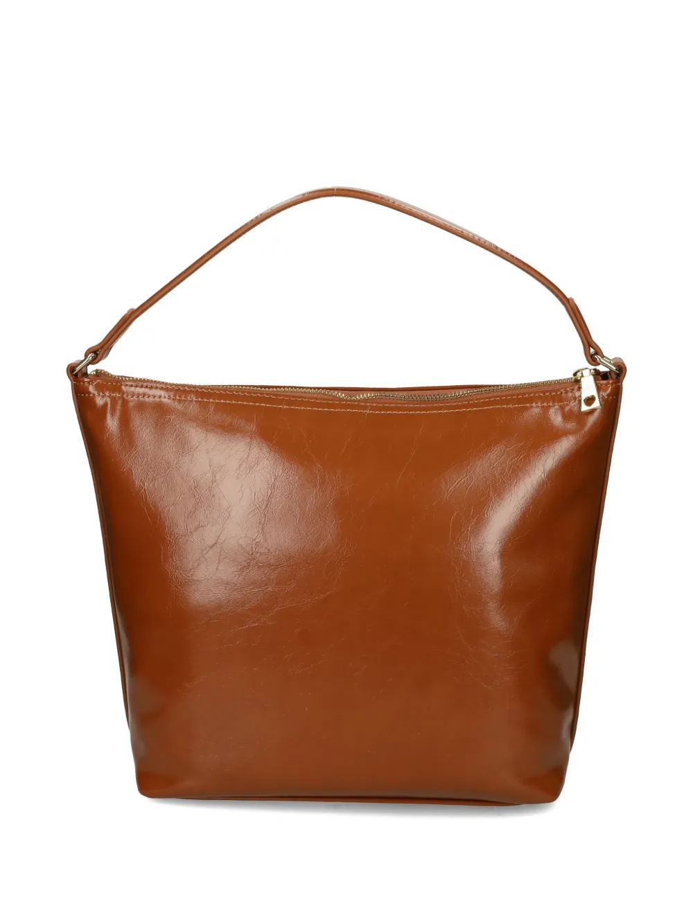 Love Moschino Logo-plaque Studded Shoulder Bag In Brown
