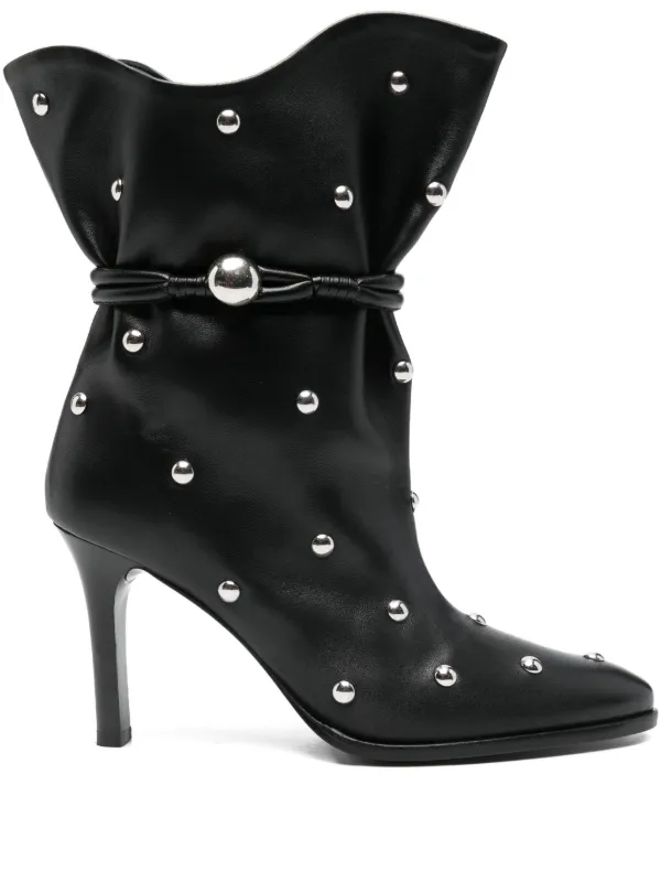 Isabel Marant 100mm Lolya Studded Leather Boots in Black