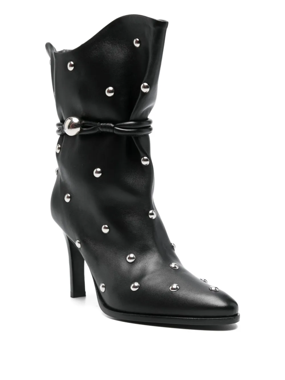 ISABEL MARANT 100 mm Lola leren laarzen met studs Zwart
