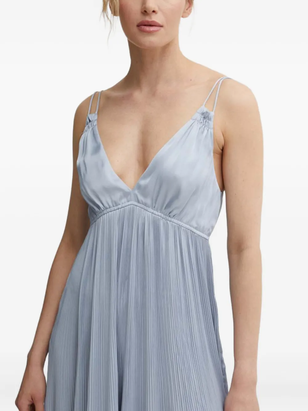 Resume Pleated V-neck Dress In Multi