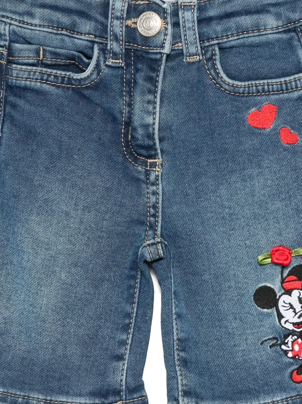 Monnalisa Minnie Mouse denim shorts Blauw