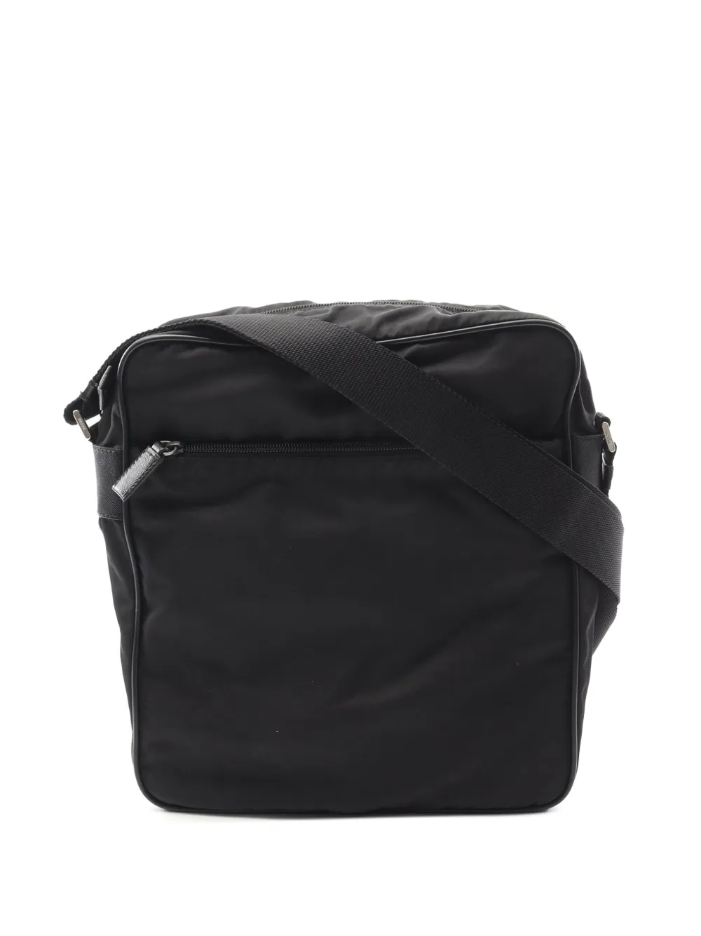 Prada Pre-Owned 2013-2025 サフィアーノトリム テスート ジップトップ ショルダーバッグ - ブラック Prada Pre-Owned 2013-2025 サフィアーノトリム テスート ジップトップ ショルダーバッグ - ブラック