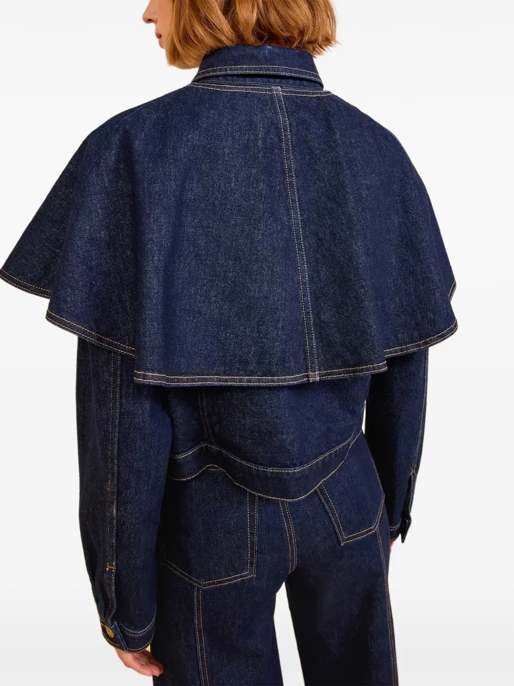  Ulla Johnson Cape Buttoned Jacket - Blue 
