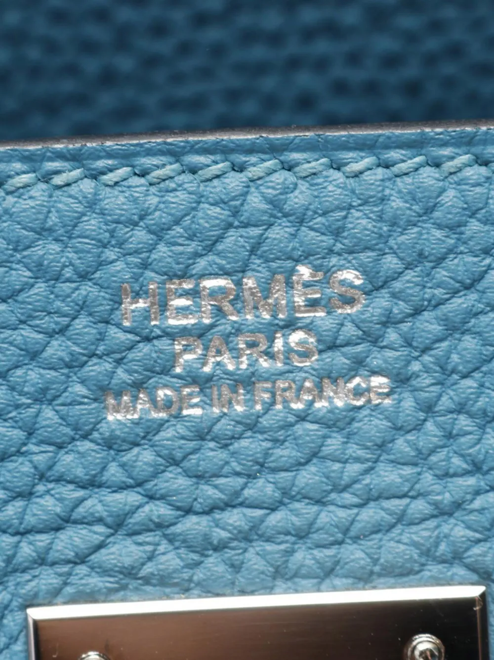 Pre-owned Hermes 2014 Togo Birkin Retourne 30 Handbag In Blue