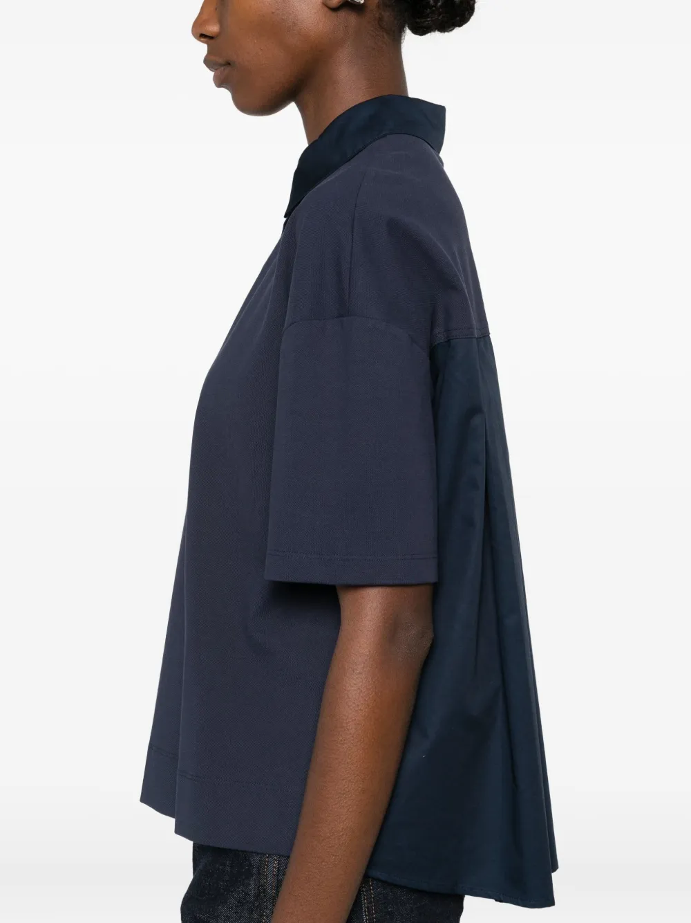 Max Mara Nave Buttoned-collar Polo Top In Blue