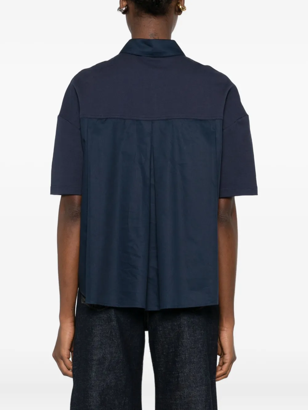 Max Mara Nave Buttoned-collar Polo Top In Blue