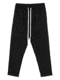 HAMZA pinstripe-drawstring trousers - Black
