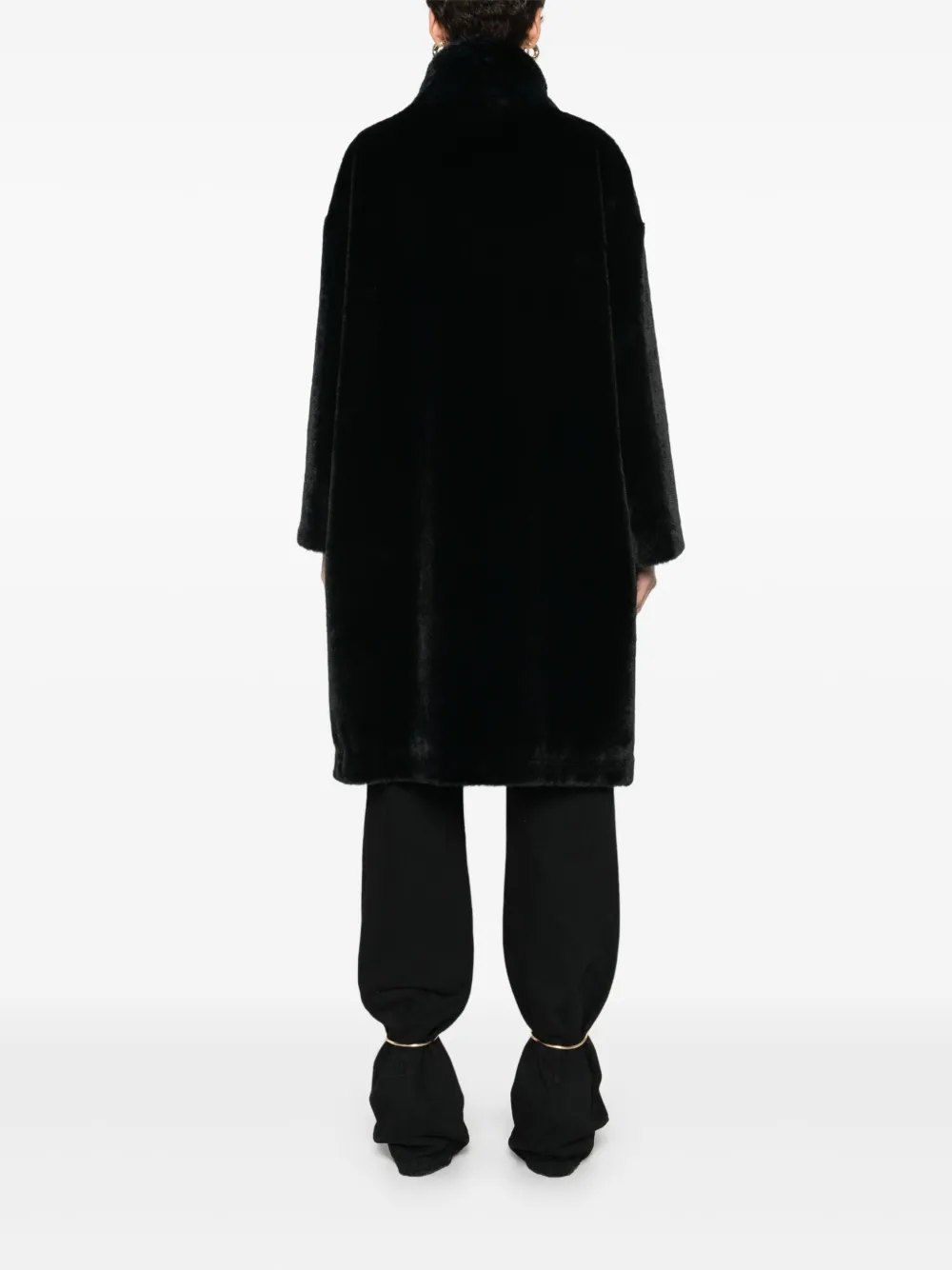 Herno Jas met trechterhals en bont Zwart