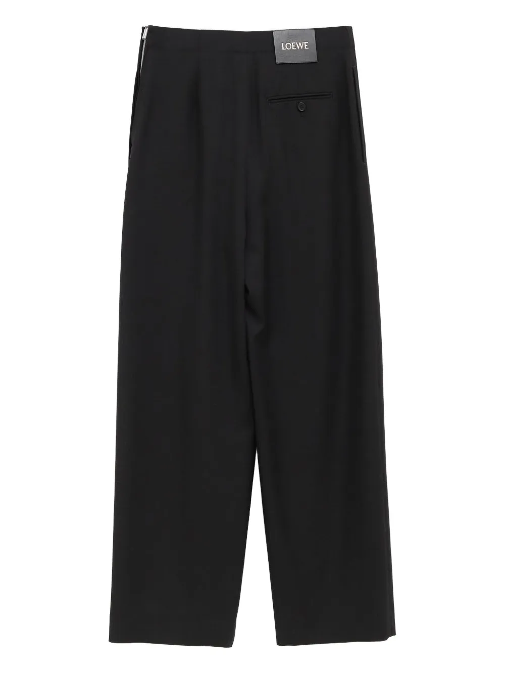 Loewe Pleated Buckled Trousers In Black