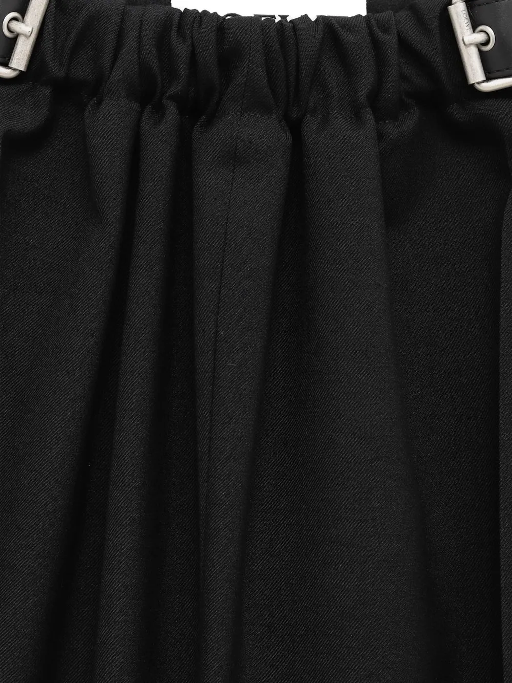 Loewe Pleated Buckled Trousers In Black