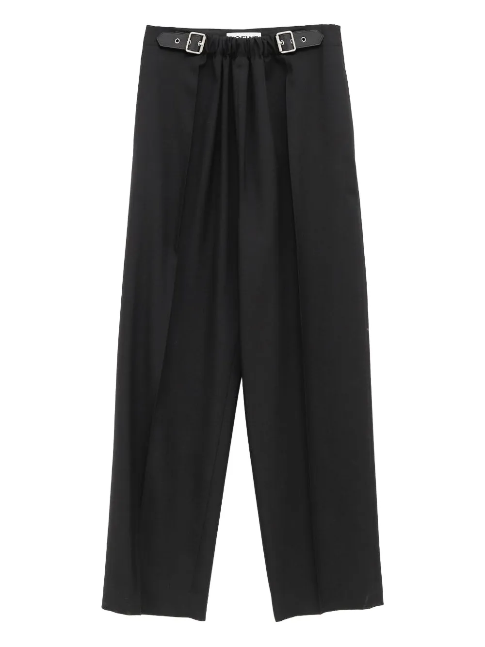 Loewe Pleated Buckled Trousers In Black