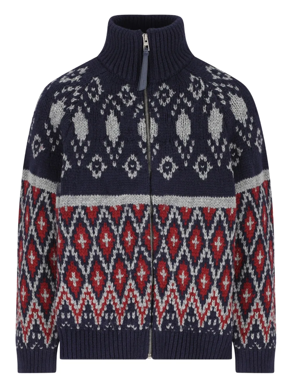 LOEWE patterned zip sweater | Blue | Image 1