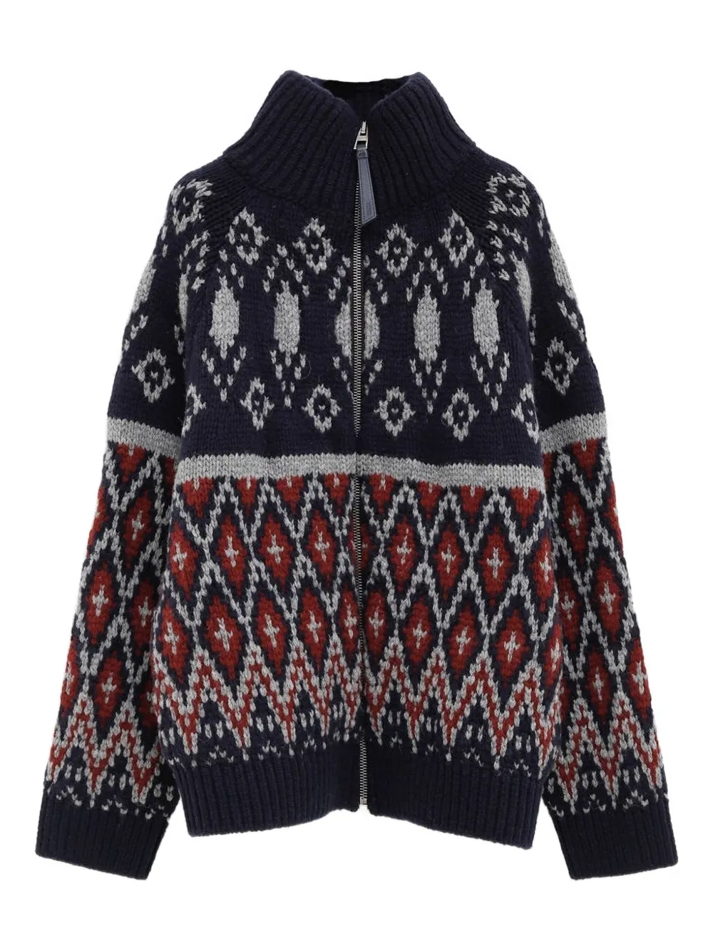 LOEWE patterned zip sweater | Blue | Image 1