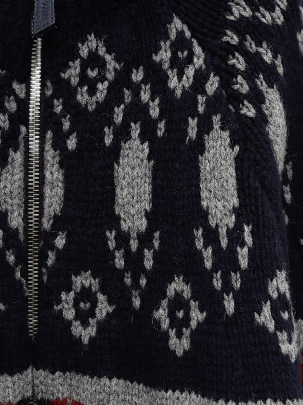  Loewe Patterned Zip Sweater - Blue 