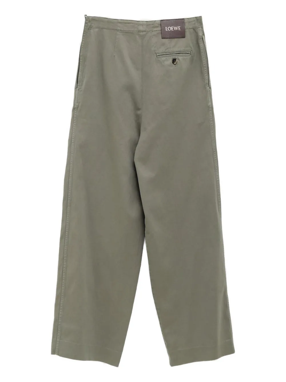 Loewe Elastic-waist Belted Trousers In Green