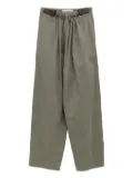 LOEWE elastic-waist belted trousers - Green