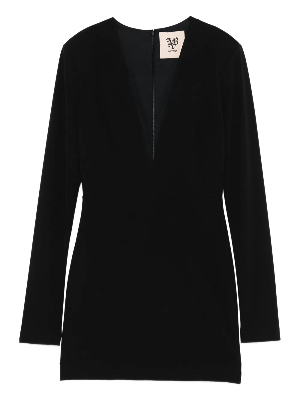 Aniye By Deep V-neck Long-sleeved Dress In Black