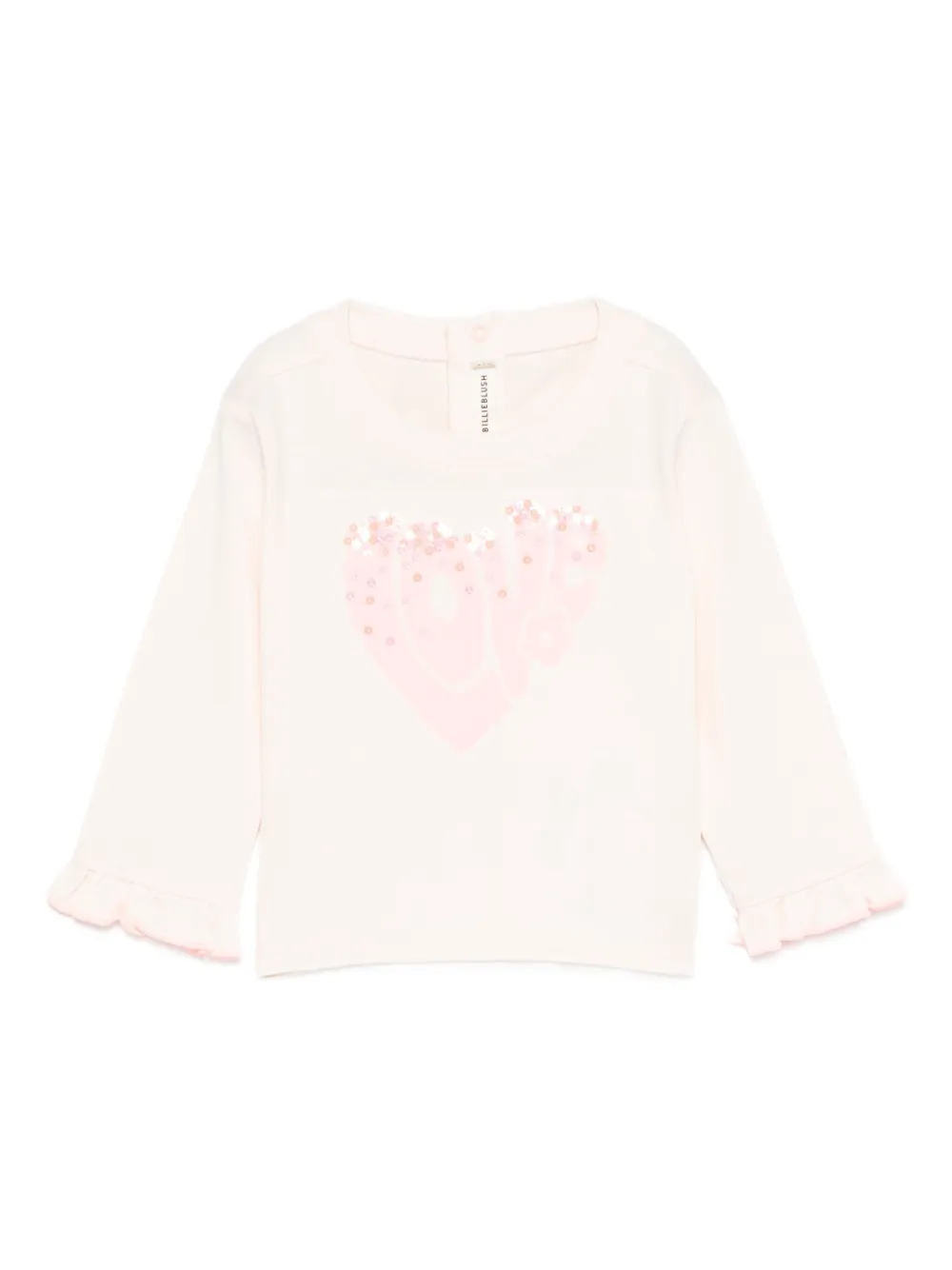 Billieblush Sequin-embellished Ruffled T-shirt In Gray