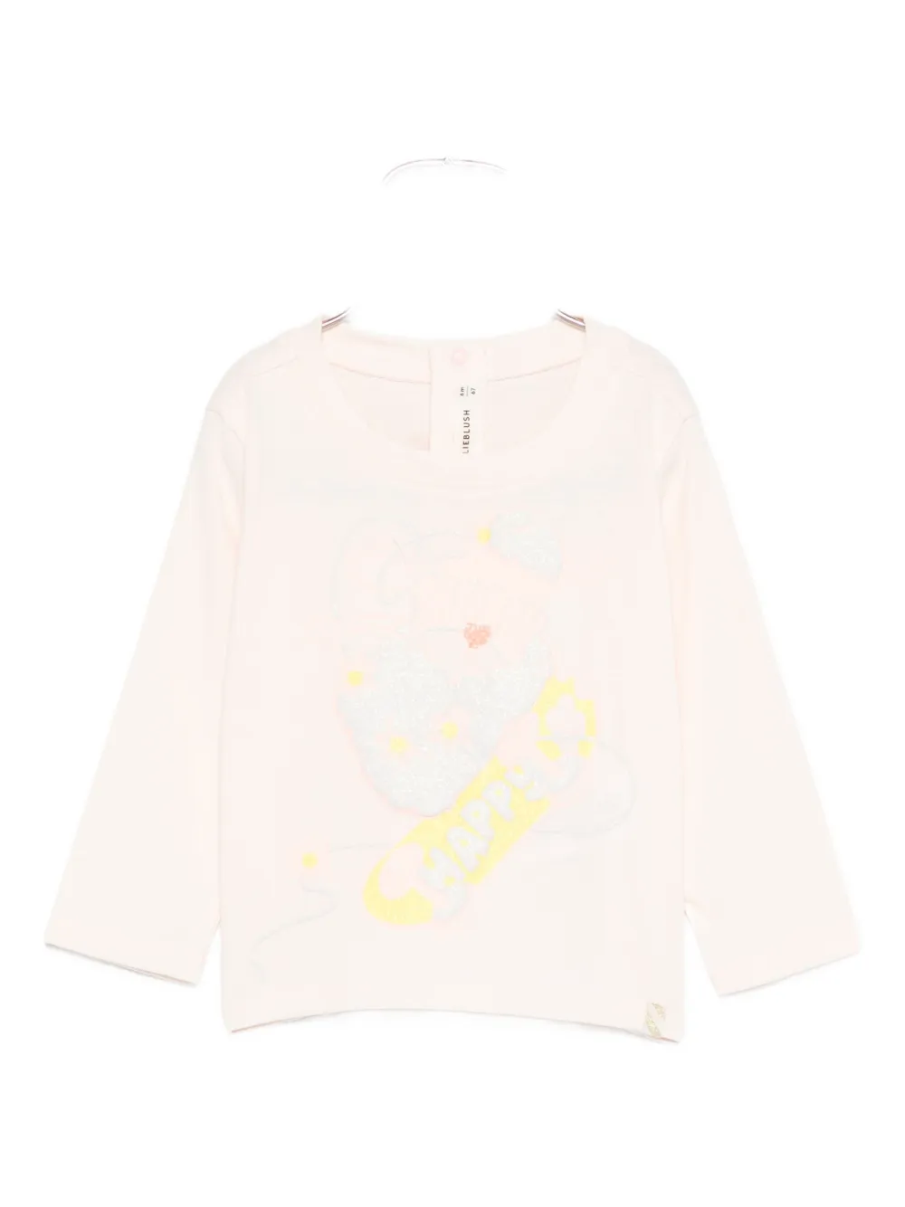 Billieblush Babies' Glitter-embellished Long-sleeve Top In Pink