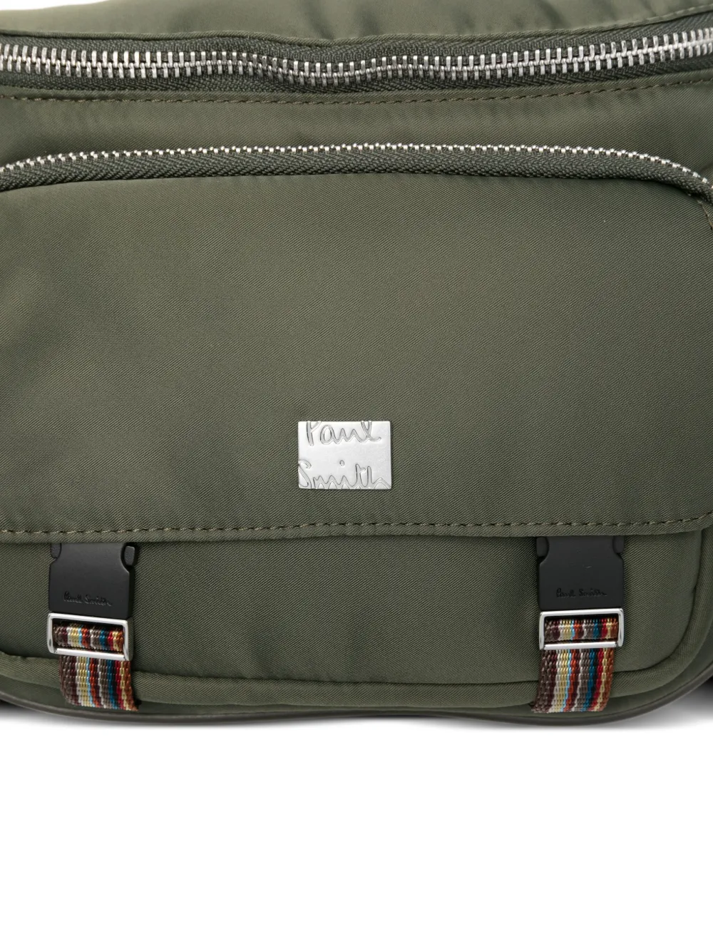 Paul Smith Logo-plaque Zip-fastening Belt Bag In Green