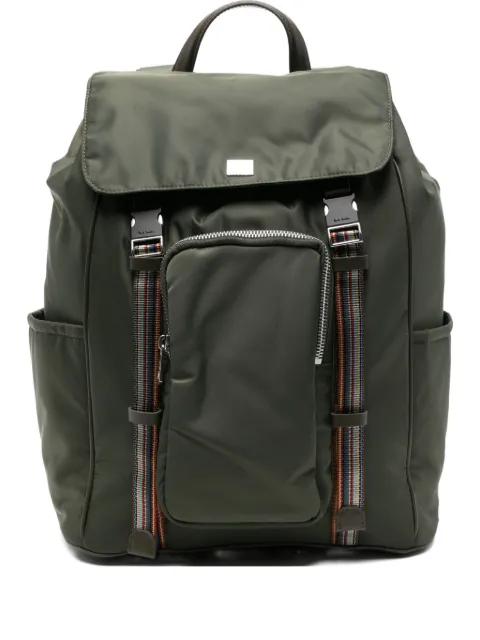 Paul Smith striped-strap flap backpack