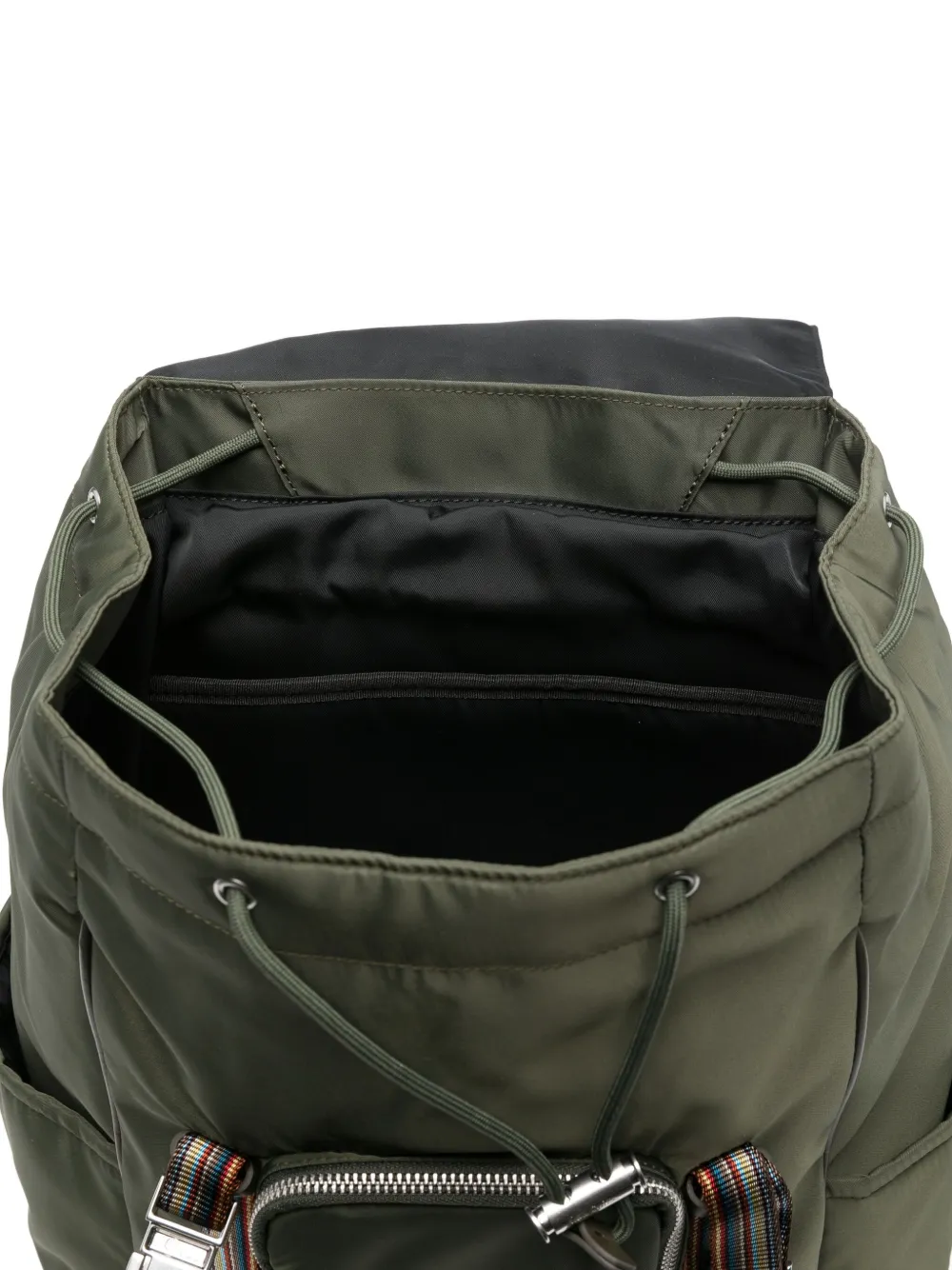 Paul Smith Striped-strap Flap Backpack In Green