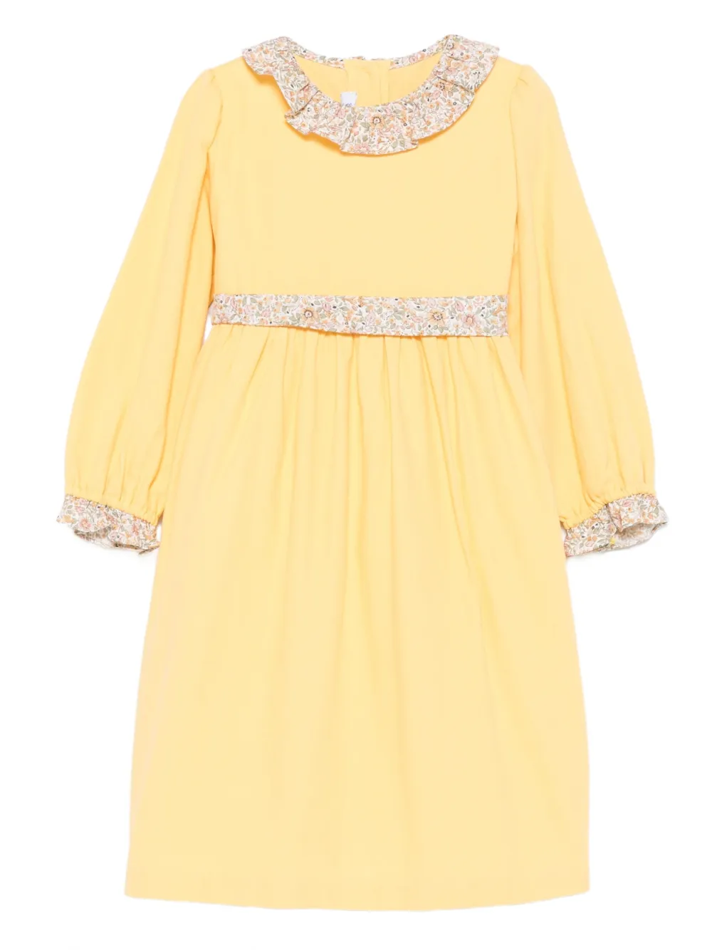 Siola floral-trimmed ruffled dress | Yellow | Image 1